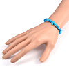 Chips Synthetic Turquoise Beaded Stretch Bracelets BJEW-JB01826-06-3