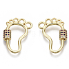 Brass Micro Pave Cubic Zirconia Screw Carabiner Lock Charms ZIRC-T013-03G-NF-1