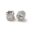 Rack Plating Brass Micro Pave Cubic Zirconia European Beads KK-Q795-03P-2