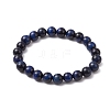 Natural Lapis Lazuli Beaded Stretch Bracelets for Women Men BJEW-JB11098-1