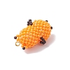 Glass Seed Beaded Hamster Pendants PALLOY-MZ01035-02-4