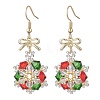 Stainless Steel Glass Snowflake Dangle Earrings EJEW-MZ00604-1