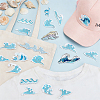 20Pcs Wave Theme Polyester Computerized Embroidery Patches PATC-GA0002-05-4