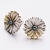 Flower Shell Stud Earrings EJEW-I204-25A-2