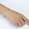 Brass Micro Pave Clear Cubic Zirconia Hinged Bangles for Women FS-WG52500-02-2