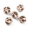 Painted Wood European Beads WOOD-F017-04A-1