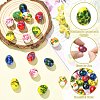 18Pcs 6 Colors Handmade Lampwork Beads Strands LAMP-CJ0003-08-3
