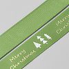 5 Yards Christmas Tree & Word Merry Christmas Printed Polyester Satin Ribbon SRIB-WH0072-05C-2