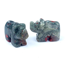 Natura African Bloodstone  Carved Healing Rhinoceros Figurines PW-WG79874-05