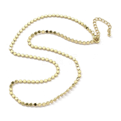 Brass Flat Ball Chain Necklaces for Women NJEW-U035-01G-1