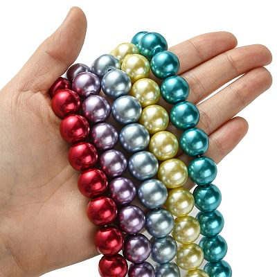 Eco-Friendly Glass Pearl Bead Strands HY-A008-14mm-M-1