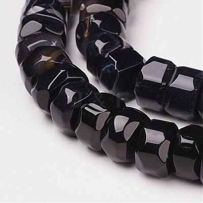 Natural Black Agate Beads Strands G-D169-03A-1