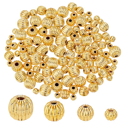120Pcs 4 Style Brass Beads FIND-PH0017-76-1