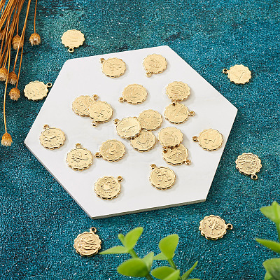 24Pcs 12 Style Brass Charms KK-TA0001-09-1