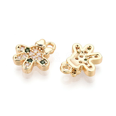 Brass Micro Pave Cubic Zirconia Charms KK-N263-147B-G-1