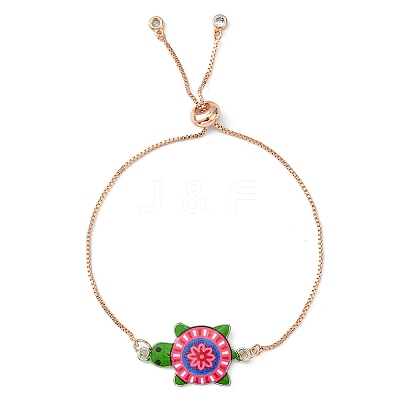 Rack Plating Brass Box Chain Slider Bracelets MAK-YW0001-04RG-1