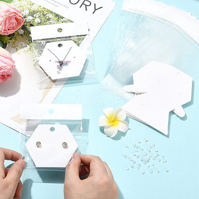 40Pcs Paper Jewelry Display Cards CDIS-FS0001-32B-1