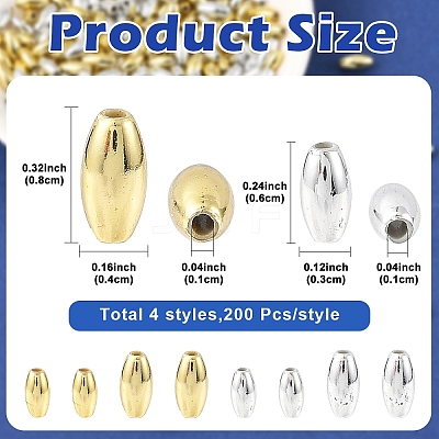 800Pcs 4 Styles Plating Eco-Friendly Plastic Beads KY-YW0002-34-1
