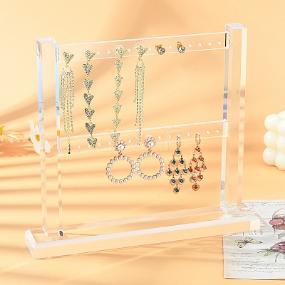 Organic Glass Earring Stands Displays EDIS-E008-01-1