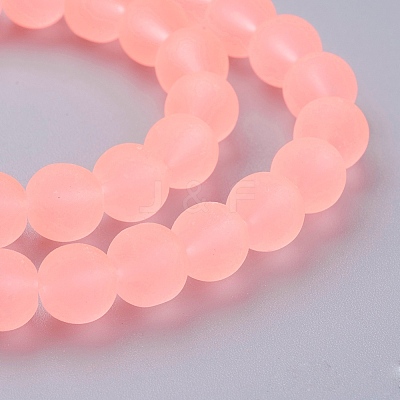 Baking Paint Transparent Glass Bead Strands GLAA-S031-8mm-28-1