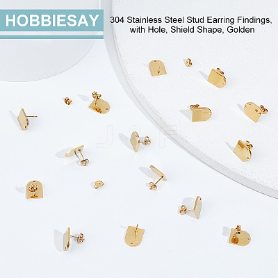 20 Pairs 304 Stainless Steel Stud Earring Findings STAS-UN0047-68-1