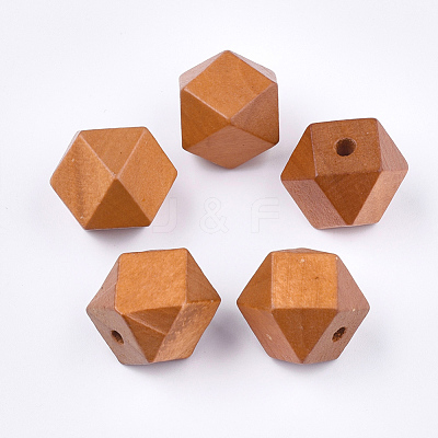 Painted Natural Wooden Beads WOOD-Q040-017A-07-1