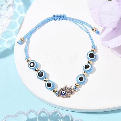 Resin Evil Eye Braided Bead Bracelets for Women BJEW-FS00018-02-1