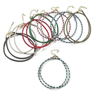 Polyester Cord Braided Necklace Makings MAK-L043-03G-1
