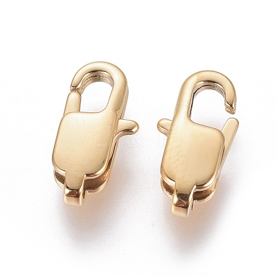 Ion Plating(IP) 304 Stainless Steel Lobster Claw Clasps LS-STAS-G201-06B-G-1