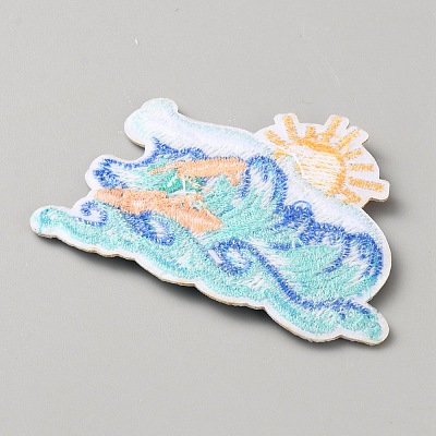 Polyester Computerized Embroidery Cloth Iron on/Sew on Patches DIY-WH0890-25F-1