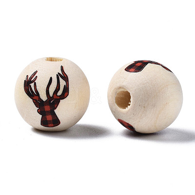 Unfinished Natural Wood European Beads WOOD-S057-033-1