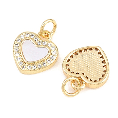 Valentine's Day Brass Micro Pave Clear Cubic Zirconia Pendants ZIRC-F148-12D-G-1