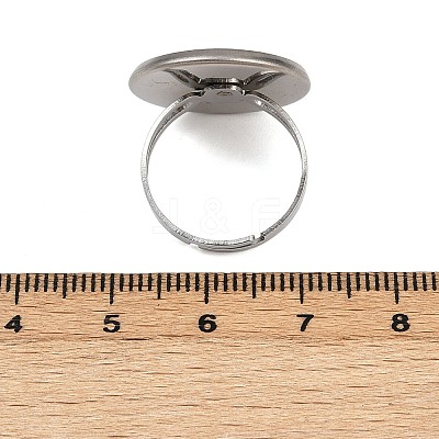 304 Stainless Steel Cuff Ring Components LS-STAS-D372-06P-07-1