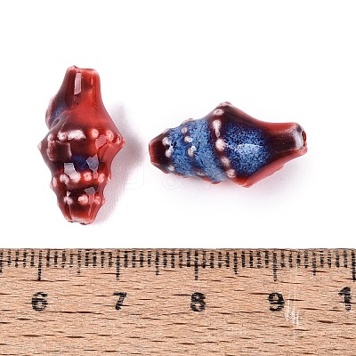 Vintage Handmade Porcelain Beads PORC-Q006-08G-1