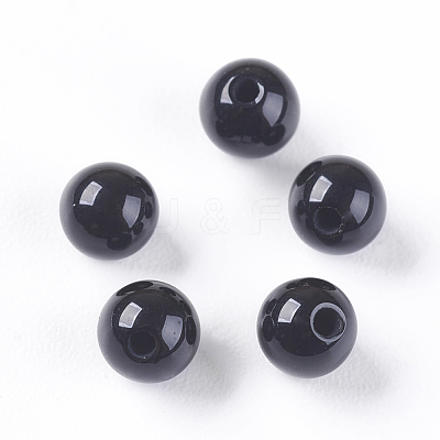 Natural Black Onyx Beads G-K275-13-4mm-1