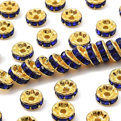 Brass Rhinestone Spacer Beads RB-A014-Z8mm-05G-1