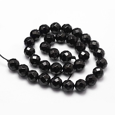 Natural Black Onyx Beads Strands G-G736-14B-6mm-1