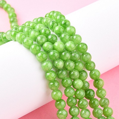 Natural Mashan Jade Round Beads Strands G-D263-6mm-XS17-1