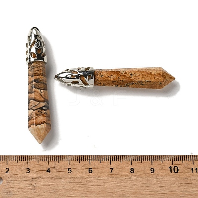 Natural Picture Jasper Pointed Big Pendants G-Z055-01P-08-1