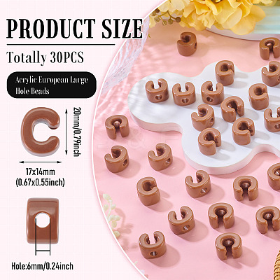 Opaque Acrylic European Beads OACR-TAC0019-006C-1