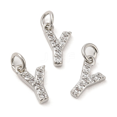 Brass Micro Pave Grade AAA Cubic Zirconia Charms ZIRC-P067-11P-Y-NR-1