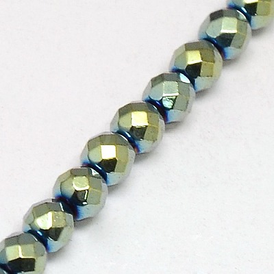 Electroplate Non-magnetic Synthetic Hematite Beads Strands G-J169B-2mm-06-1
