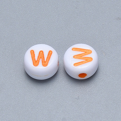 Craft Acrylic Horizontal Hole Letter Beads SACR-S201-11W-1