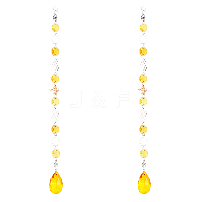 Glass Teardrop & Octagon Prisms Suncatchers Hanging Ornaments HJEW-CA0001-56-1