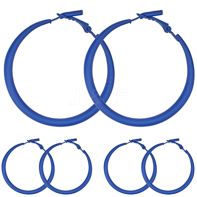 3 Pairs Spray Painted Alloy Hoop Earrings EJEW-SP0001-21B-1