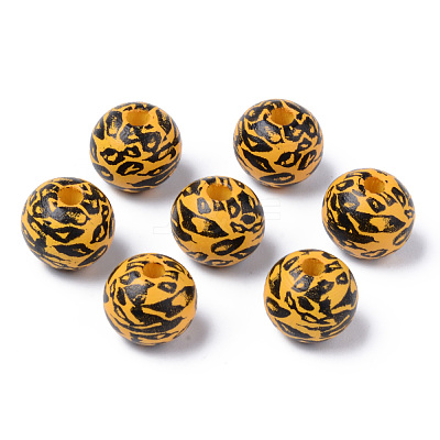 Painted Natural Wood Beads X-WOOD-S057-024-1