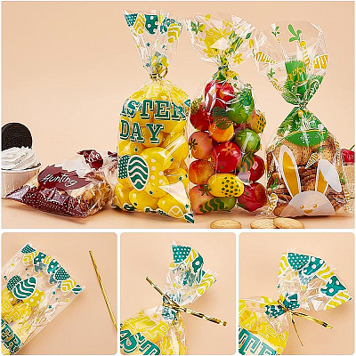 100Pcs 10 Styles OPP Plastic Storage Bags AJEW-BC0003-57-1