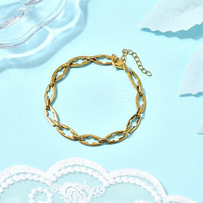 304 Stainless Steel Hollow Cross-Linked Chain Bracelets for Women BJEW-JB12295-01-1
