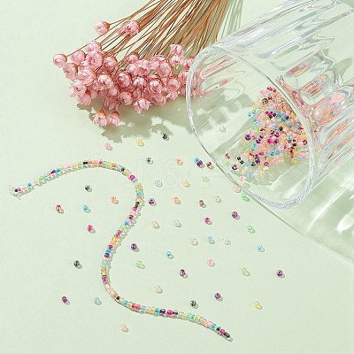 182G 14 Colors Transparent 8/0 Glass Seed Beads SEED-YW0002-44-1