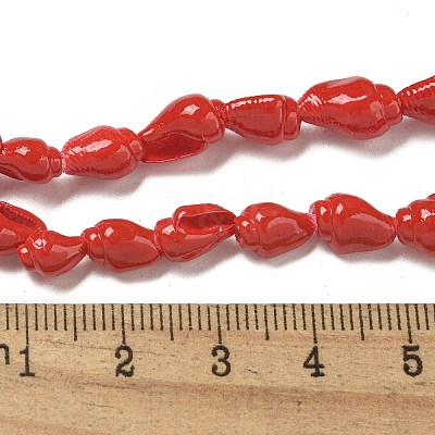Spray Painted Natural Spiral Shell Beads Strands BSHE-G039-08E-1